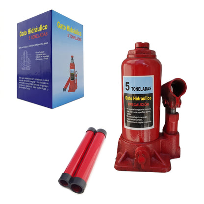 Gata Hidráulica Tipo Botella 5 Ton | Acero 35cm