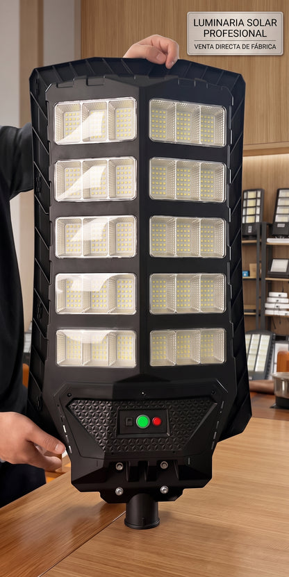 Foco Solar LED 3000W con Sensor de Movimiento, Control Remoto y Soporte