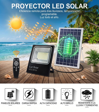 Foco Solar 500W | Panel Solar + Control Remoto | IP67