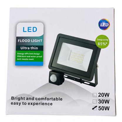 Reflector LED 50W con Sensor de Movimiento IP66 | Exterior e Interior