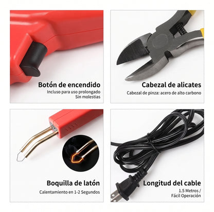 Soldadora de Plástico Portátil Kit 200 Grapas | Reparación Profesional