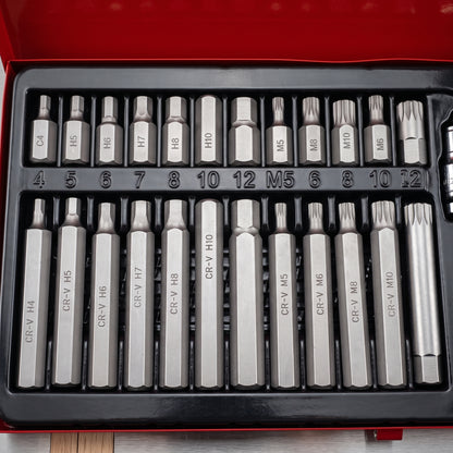 Juego de Dados y Puntas Torx-Allen 40 Piezas Acero Cromo Vanadio con Maletín