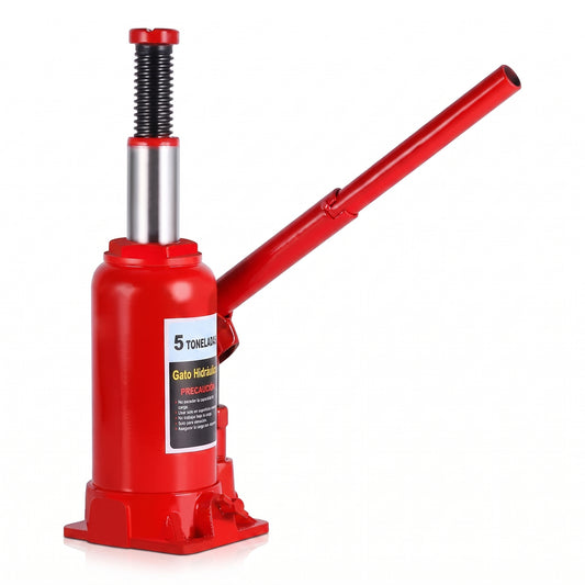 Gata Hidráulica Tipo Botella 5 Ton | Acero 35cm