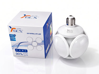 Ampolleta LED 45W E27 4 Aspas | 2400lm Luz Fría 20.000H