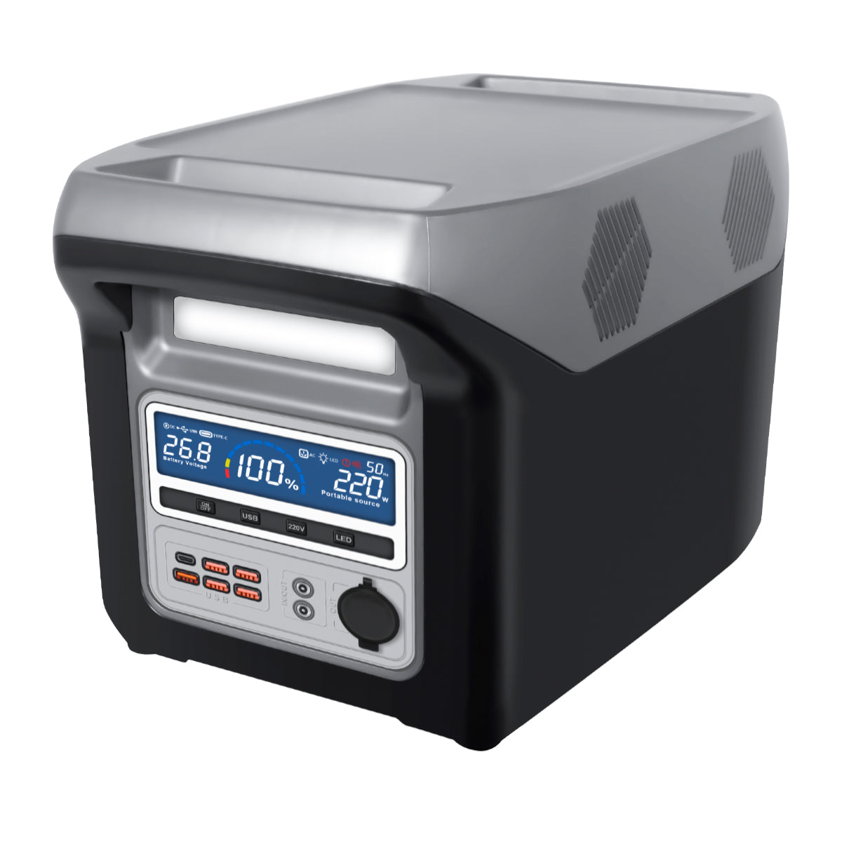Estación de Energía Portátil 1500W 896Wh LiFePO4 – Generador Solar para Camping y Hogar