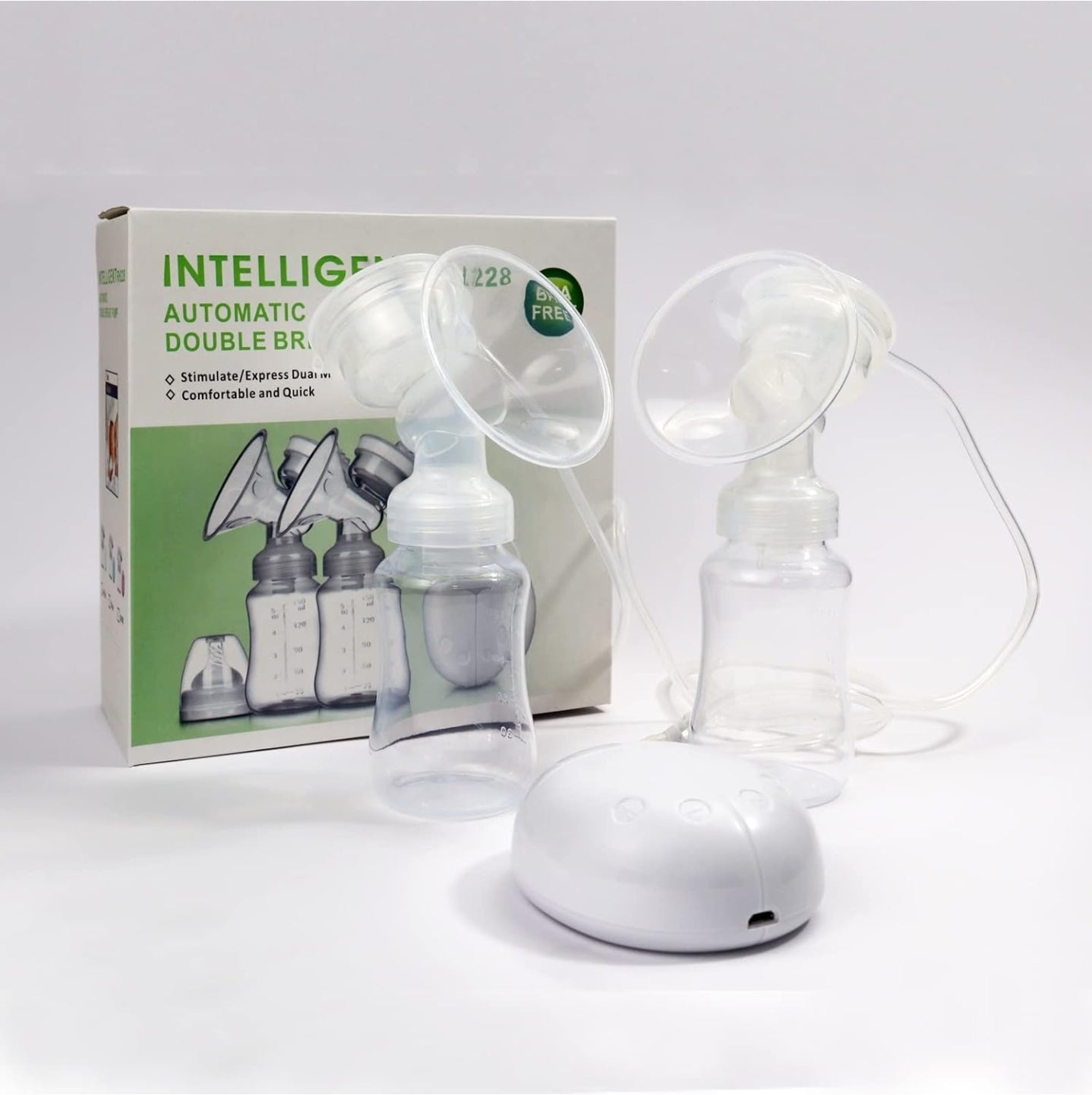 Sacaleches Eléctrico Doble Portátil Manos Libres – 8 Niveles USB Silencioso