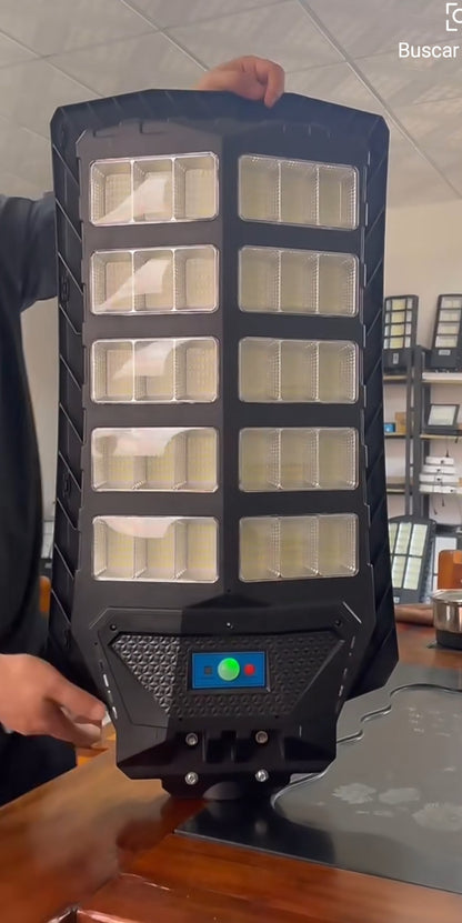 Foco Solar LED 3000W con Sensor de Movimiento, Control Remoto y Soporte