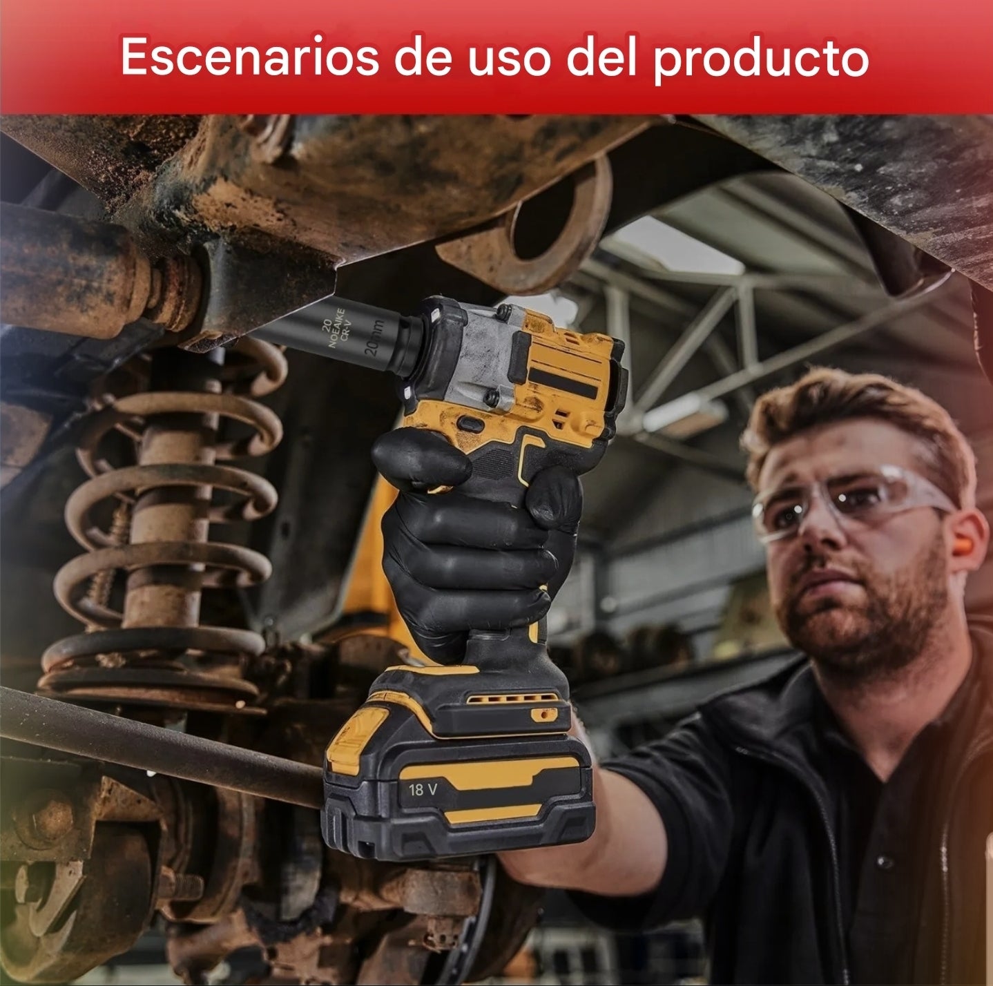 Kit 22 Piezas Dados de Impacto Largos con Chicharra y Llave Deslizante – Maletín