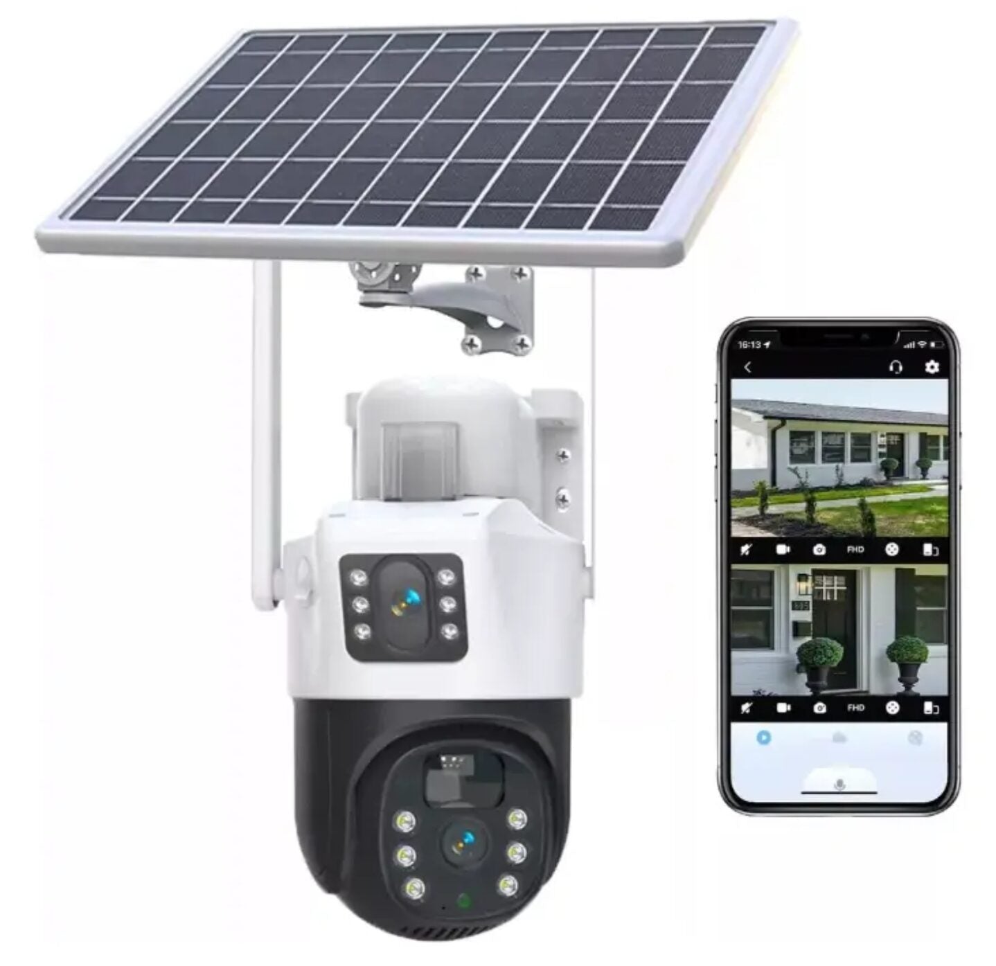 Cámara Dual Solar Ip66 Infrarrojo Wifi Exterior V380p