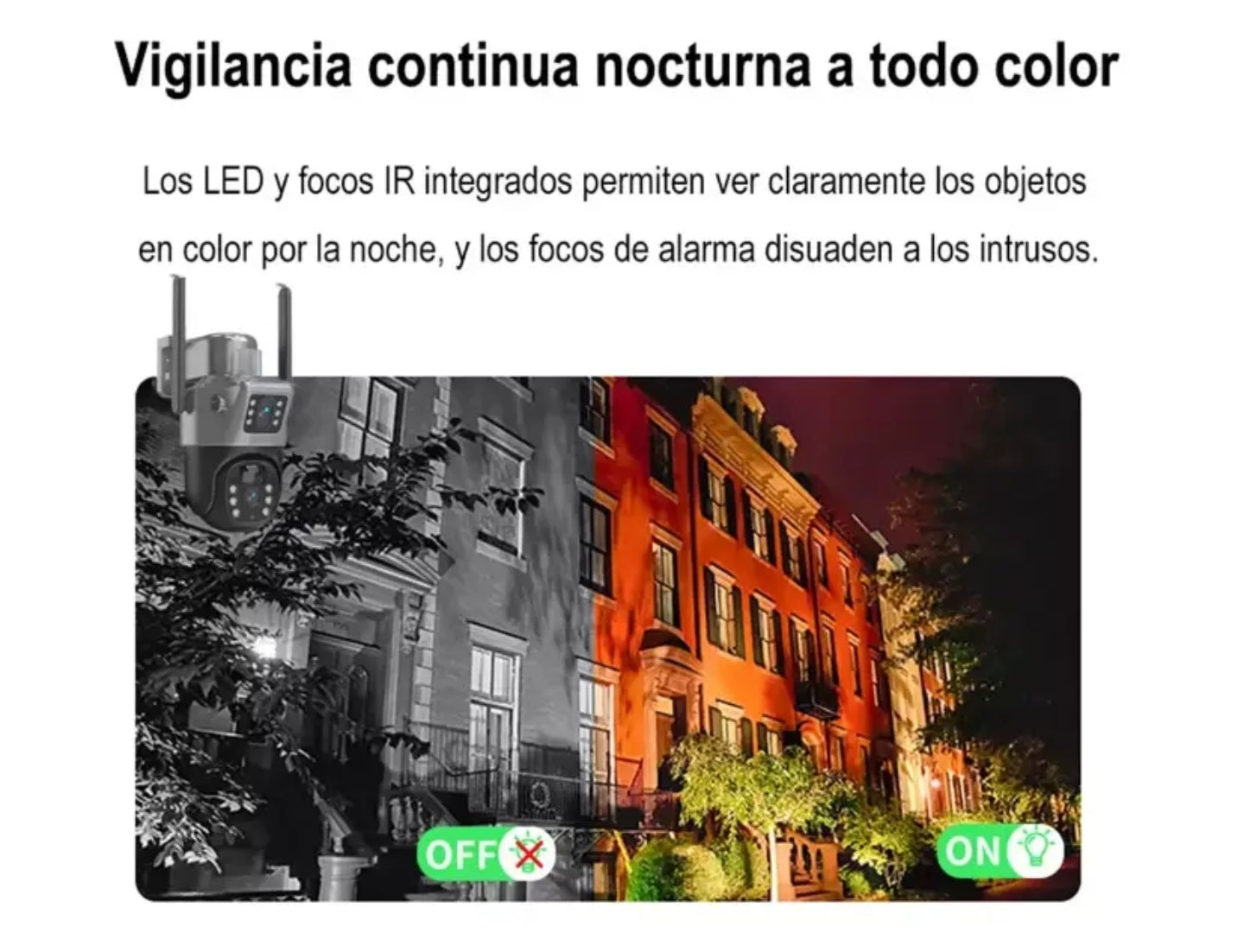 Cámara de Seguridad Dual WiFi Solar Exterior IP66 con Sensor de Movimiento