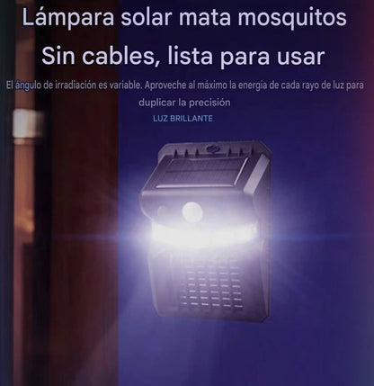Luz Led y Repelente de Mosquitos Recargables con Panel Solar