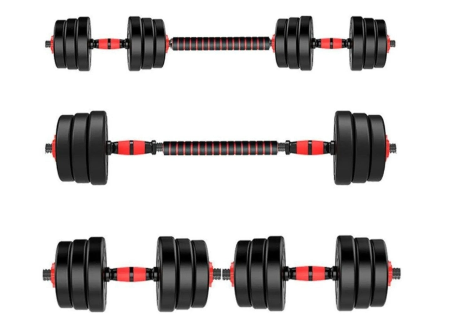 Set de Mancuernas 10 kg con Barra Ajustable