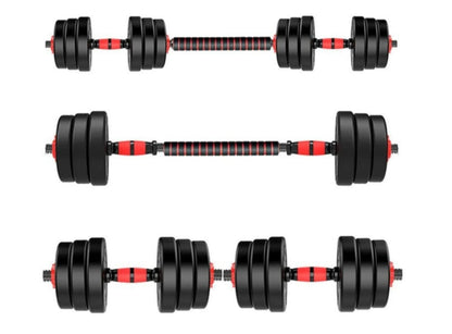 Set de Mancuernas 10 kg con Barra Ajustable