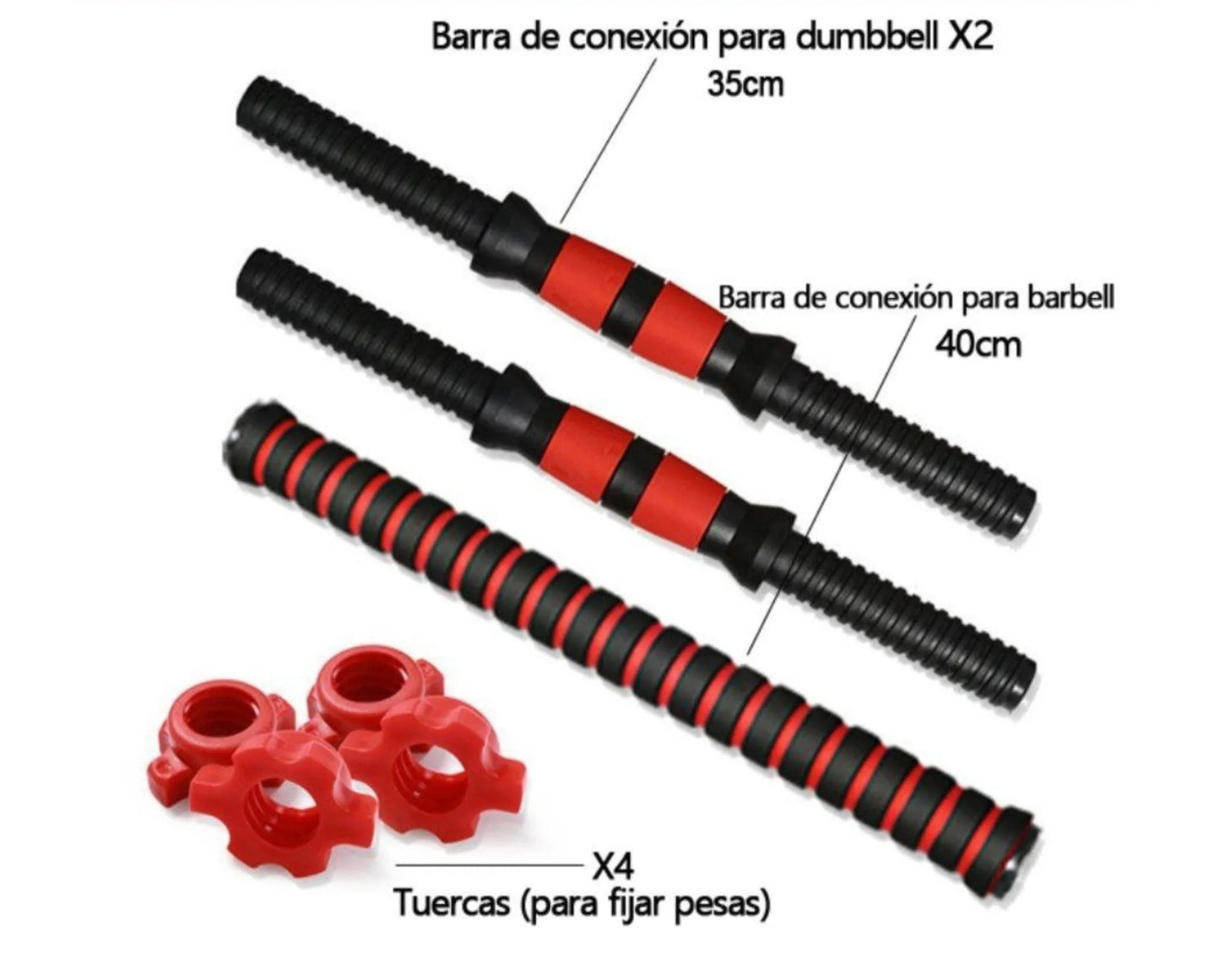Set de Mancuernas 10 kg con Barra Ajustable