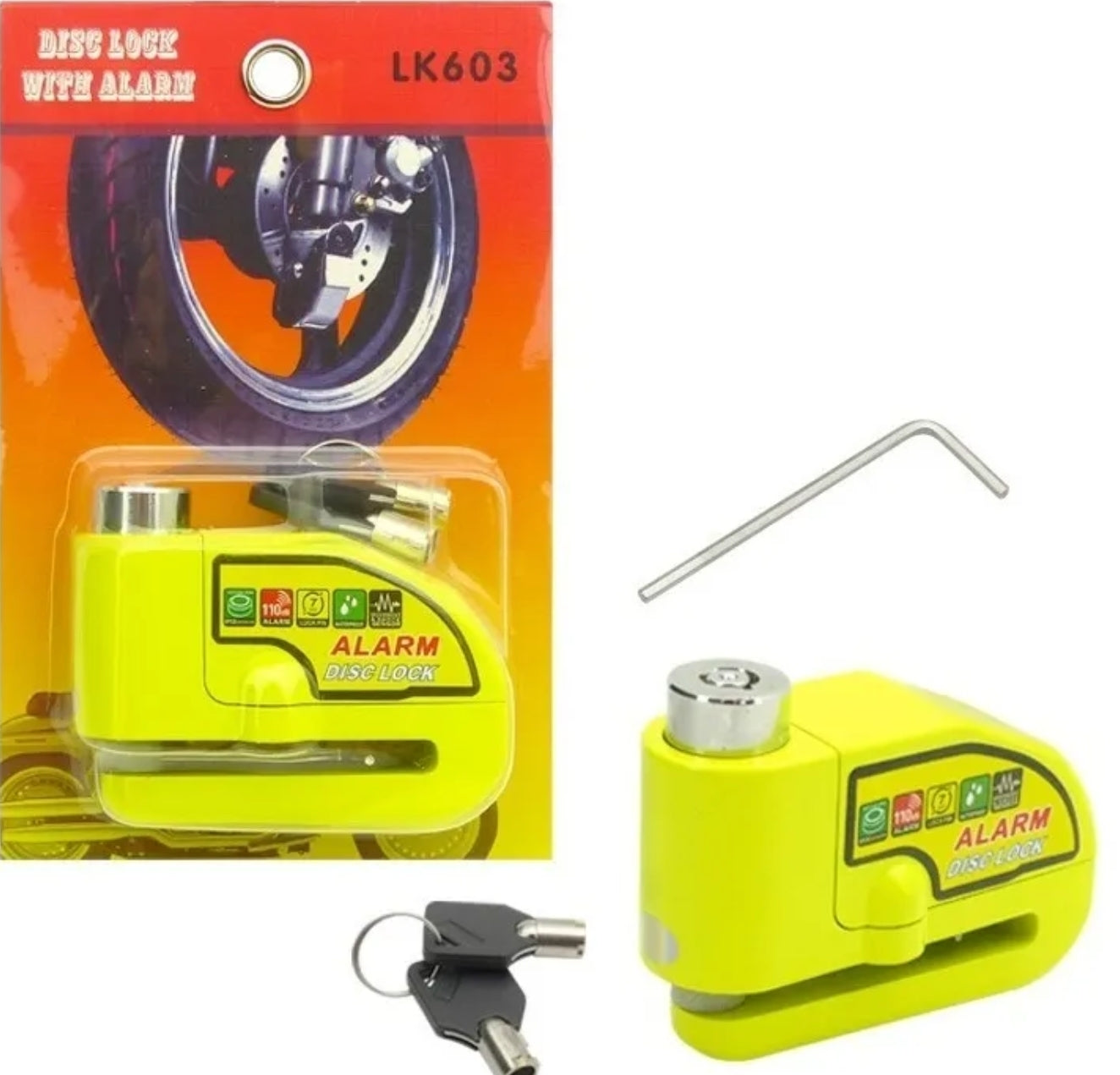 Candado Freno De Disco Con Alarma Para Moto