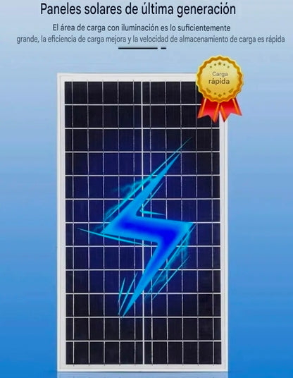 Lámpara LED Plafón Solar 1500W Luz Dual 3500K+7500K – Panel Solar + Control Remoto