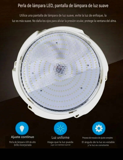 Lámpara LED Plafón Solar 1500W Luz Dual 3500K+7500K – Panel Solar + Control Remoto