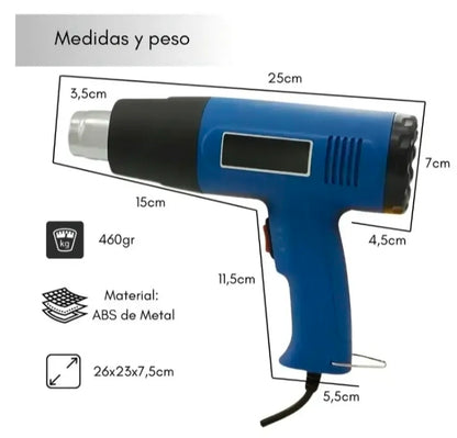 Pistola de Calor 2000W – 60°C a 650°C Ajustable