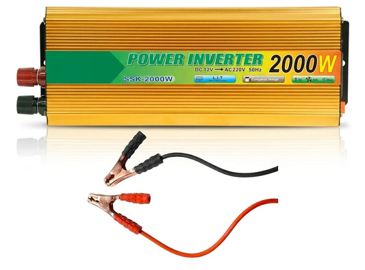 Inversor de Corriente 12V a 220V 2000W 1 Salidas AC + USB + Protección Múltiple