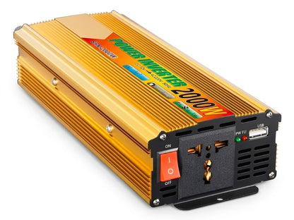 Inversor de Corriente 12V a 220V 2000W 1 Salidas AC + USB + Protección Múltiple
