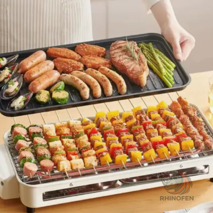 Parrilla Eléctrica Asador Interior Portátil 2 en 1 – 2000W