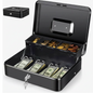 Caja de Dinero Metálica con Llave Color Negro