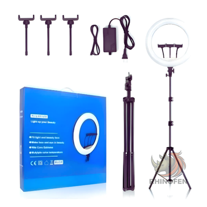 Aro de Luz LED 45cm Profesional con Trípode 1,9m y Soporte Celular