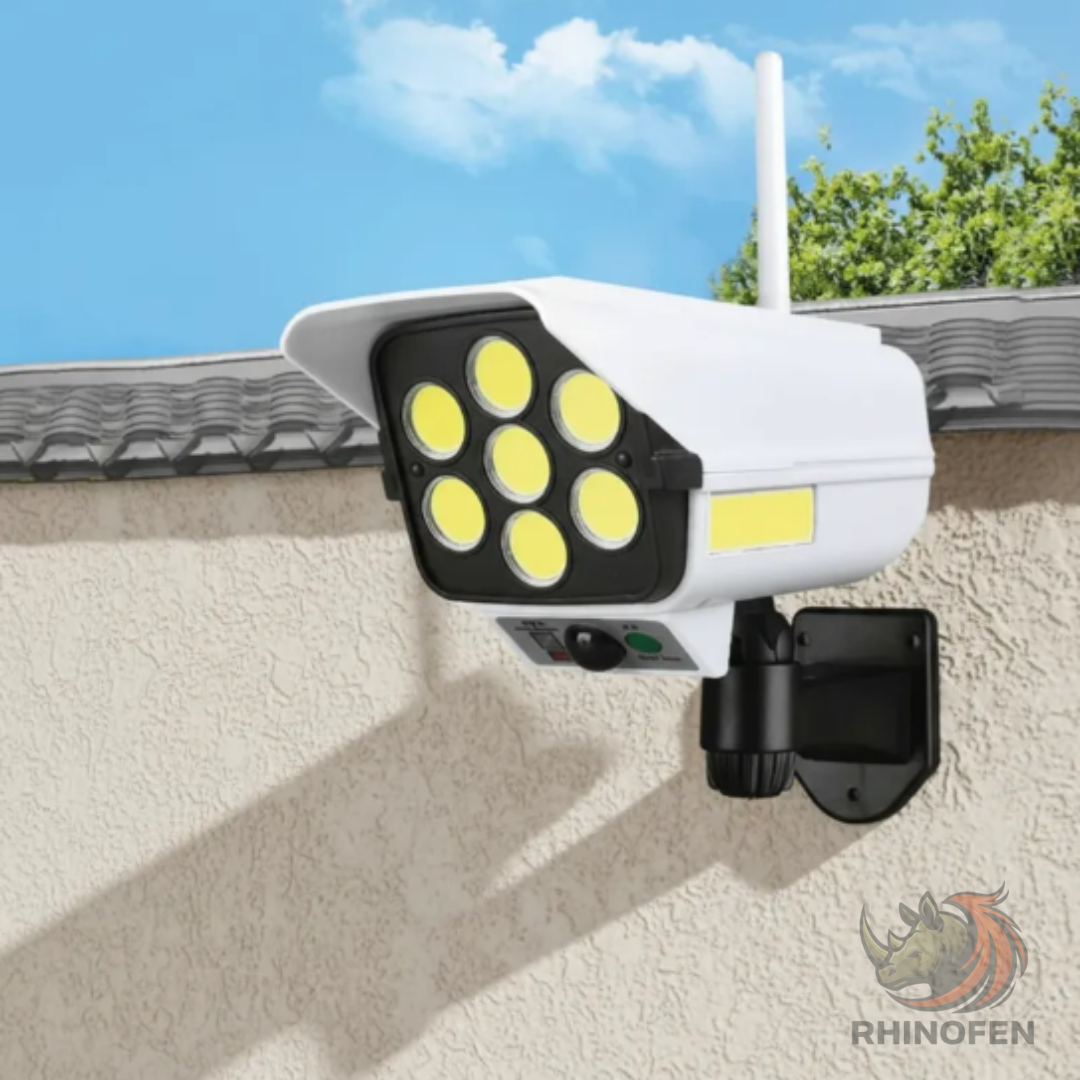Cámara de Seguridad Falsa Solar con LED y Sensor de Movimiento