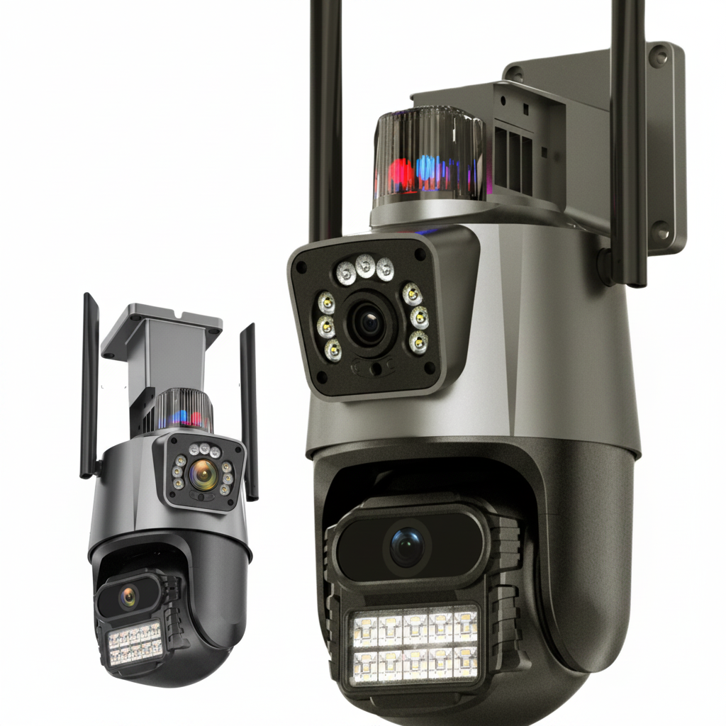 Cámara Dual IP WiFi Exterior Interior con Alarma Baliza y PTZ IP66 4MP