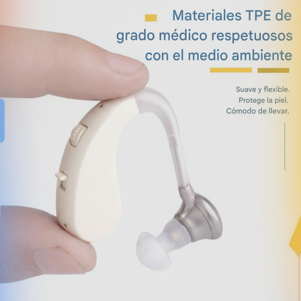 Audífono Auxiliar Auditivo Recargable USB con Reducción de Ruido Digital