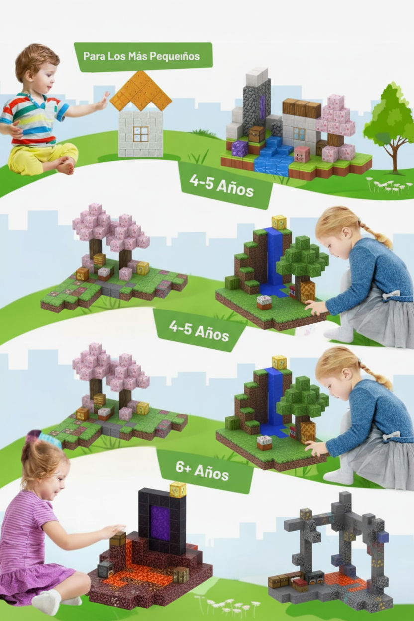 Juguete Magnético De Minecraft 75 pcs