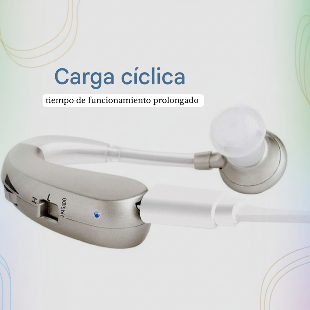 Audífono Auxiliar Auditivo Recargable USB con Reducción de Ruido Digital