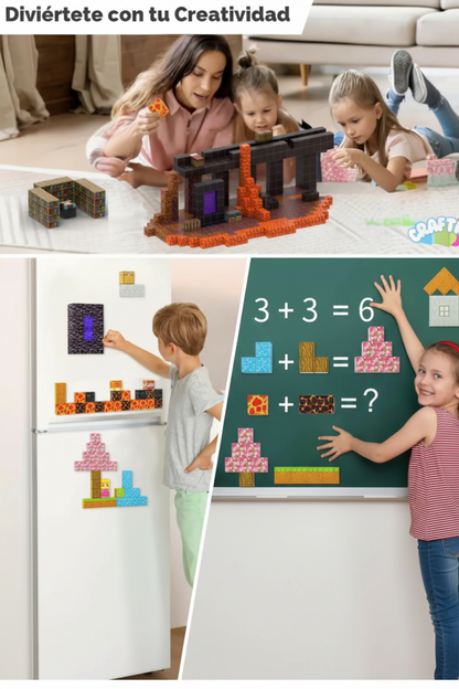 Juguete Magnético De Minecraft 75 pcs