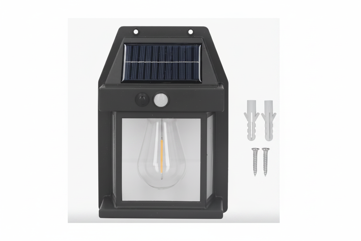 Lámpara Aplique de Pared Solar Led Estructura Negro IP67