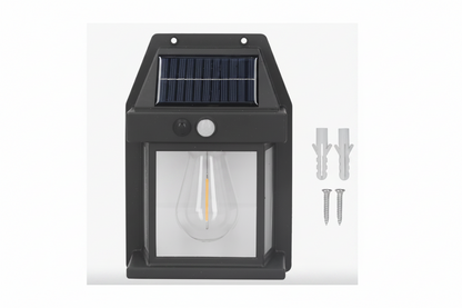 Lámpara Aplique de Pared Solar Led Estructura Negro IP67