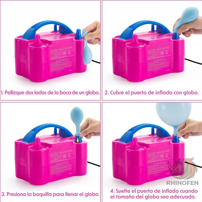 Inflador Eléctrico de Globos 600W con 2 Boquillas – Inflado Rápido