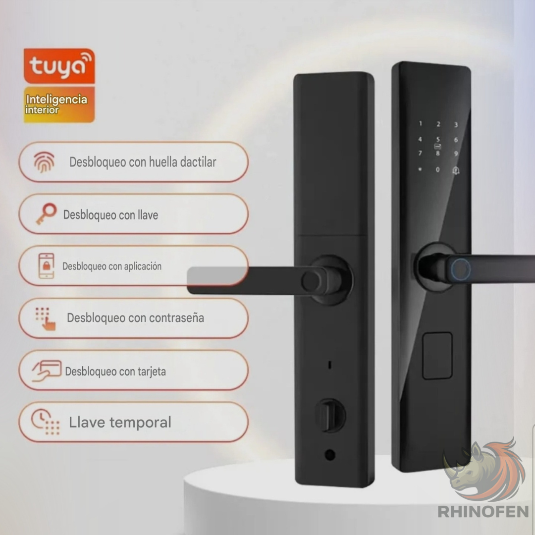 Cerradura Digital Inteligente 5 en 1 – Huella, App Tuya, RFID, Código y Llave