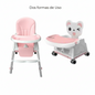 Silla para comer Multifuncional Altura ajustable rosa