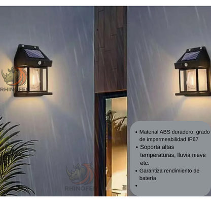 Lámpara Aplique de Pared Solar Led Estructura Negro IP67