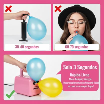 Inflador Eléctrico de Globos 600W con 2 Boquillas – Inflado Rápido