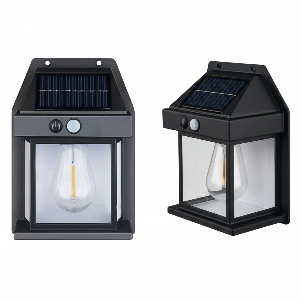 Lámpara Aplique de Pared Solar Led Estructura Negro IP67