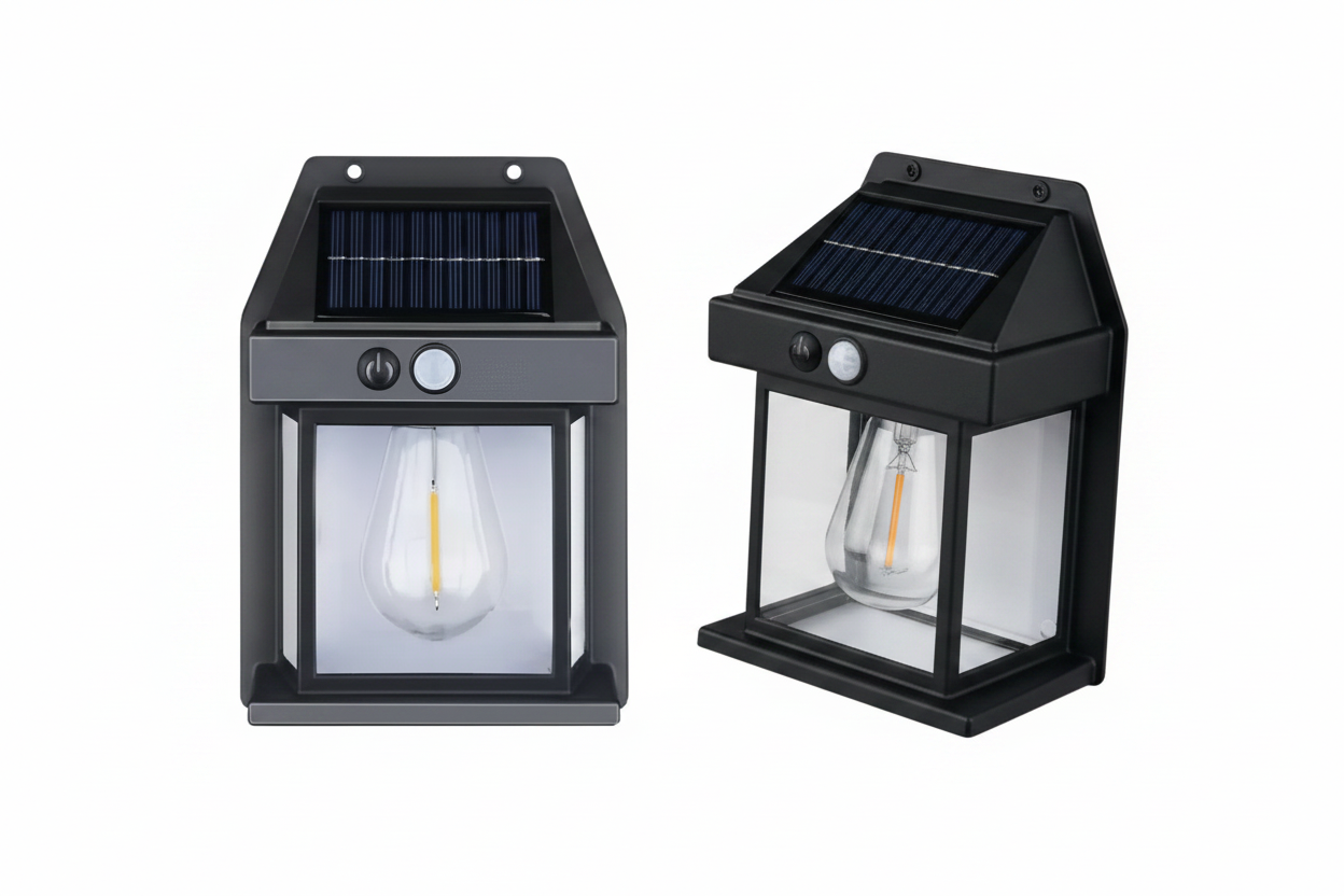 Lámpara Aplique de Pared Solar Led Estructura Negro IP67