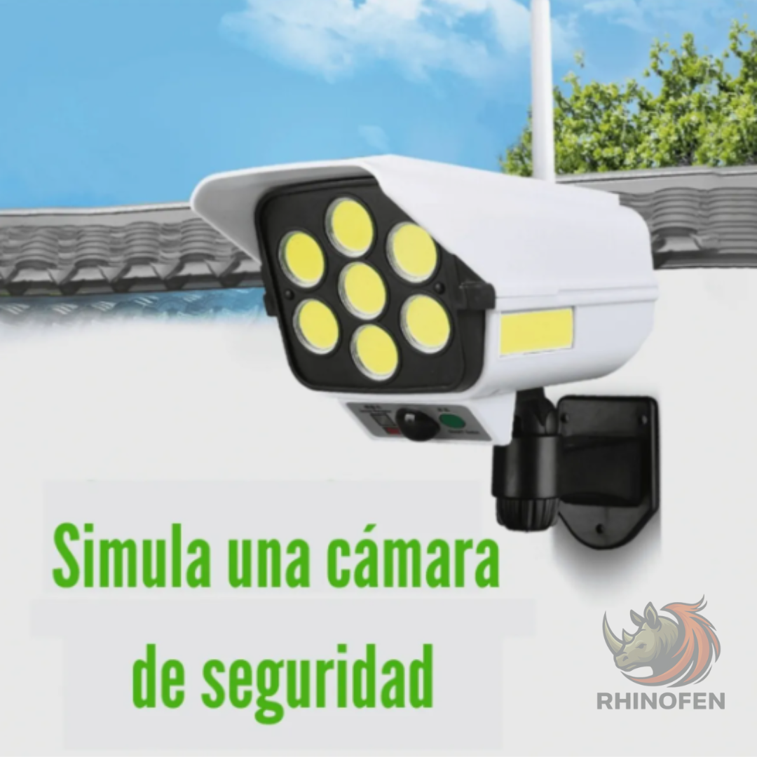 Cámara de Seguridad Falsa Solar con LED y Sensor de Movimiento