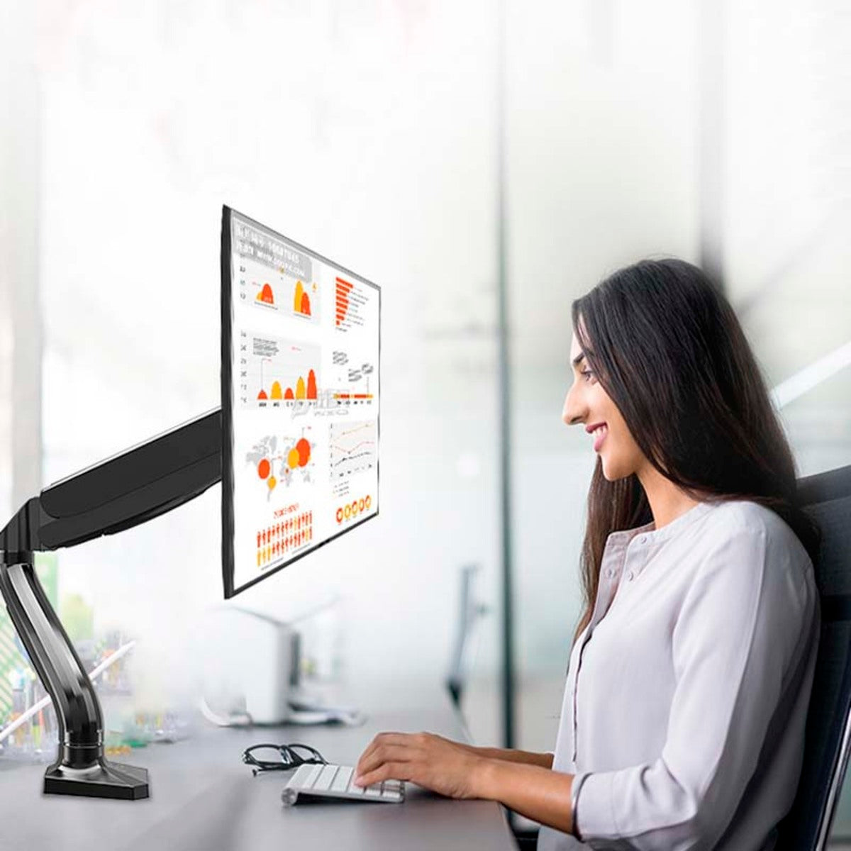 Soporte de Mesa para Monitor y TV 17"-32" Kaloc DS90 – VESA 75/100 Giratorio